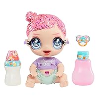 MGA Entertainment Glitter Baby Marina Finley Baby Doll with 3 Magical Color Changes, Pink Glitter Hair, Mermaid Squad Outfit, Diaper, Bottle, Pacifier Gift for Kids, Toy for Girls Boys Ages 3 4 5+