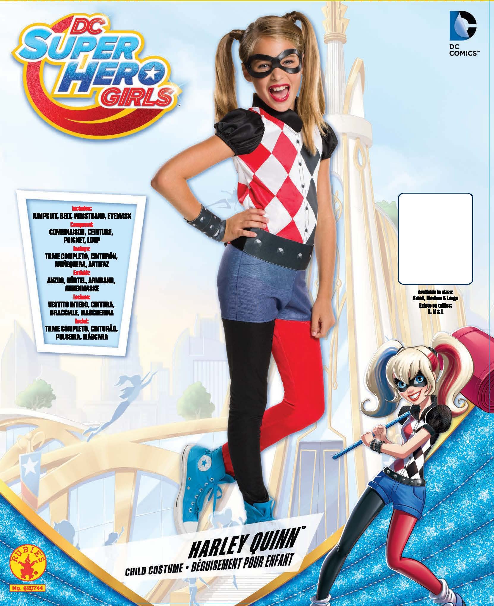 Rubie's Costume Kids DC Superhero Girls Harley Quinn Costume, Small , Blue
