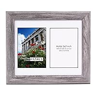 CreativePF- 2 Opening Glass Face Driftwood Picture Frame to Hold 5 by 7 inch Photographs Including 10x12-inch White Mat Collage
