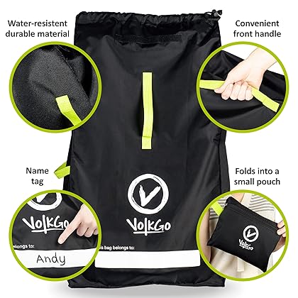 V VOLKGO Car Seat Bags for Air Travel for Airplane, Easy Carry Durable Seat Gate Check Bag, Car Seat Bag, Carseat Travel Cover, Carseat Travel Bag, Car Seat Cover for Airplane Travel