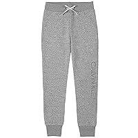 Calvin Klein Girls' Soft Fleece Logo Sweatpants, Comfortable Fit and Elastic Waistband