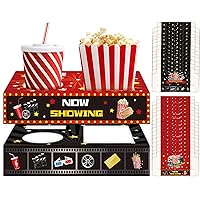 32Pcs Movie Night Snack Trays Hold Popcorn Candy Food Drink, Movie Theater Popcorn Holder Disposable Movie Boxes Supplies for Kid's Birthday Party Concession Stand Carpet Family