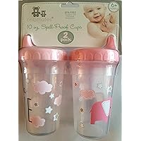 Cribmates 10oz Spill Proof Cups 2-Pack, Pink Elephants# Cribmates 10oz Spill Proof Cups 2-Pack, Pink Elephants#