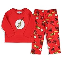 DC Comics Toddler Boys' Classic The Flash Logo Raglan Sleep Pajama Set