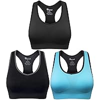 Women's Seamless Racerback Sports Bra High Impact Support Yoga Gym Workout Fitness