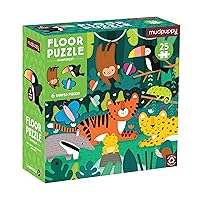 Mudpuppy Rainforest 25 Piece Floor Puzzle, Features 25 Colorful, Oversized Pieces, Includes 6 Special Shaped Pieces of a Toucan, Butterfly and More, Ages 2+, Great Gift Idea!