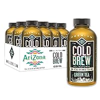 Cold Brew Green Tea - Premium Cold Brew Iced Tea with Cane Sugar (Pack of 12)