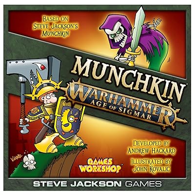 Steve Jackson Games Munchkin Warhammer Age of Sigmar Board Game  (Base Game), Adult, Kids, & Family Game, Fantasy Adventure Roleplaying  Game, Ages 10+, 3-6 Players