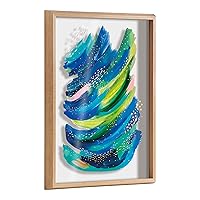 Kate and Laurel Blake Bright Abstract 2 Framed Printed Glass Wall Art by Jessi Raulet of Ettavee, 18x24 Natural, Colorful Abstract for Wall
