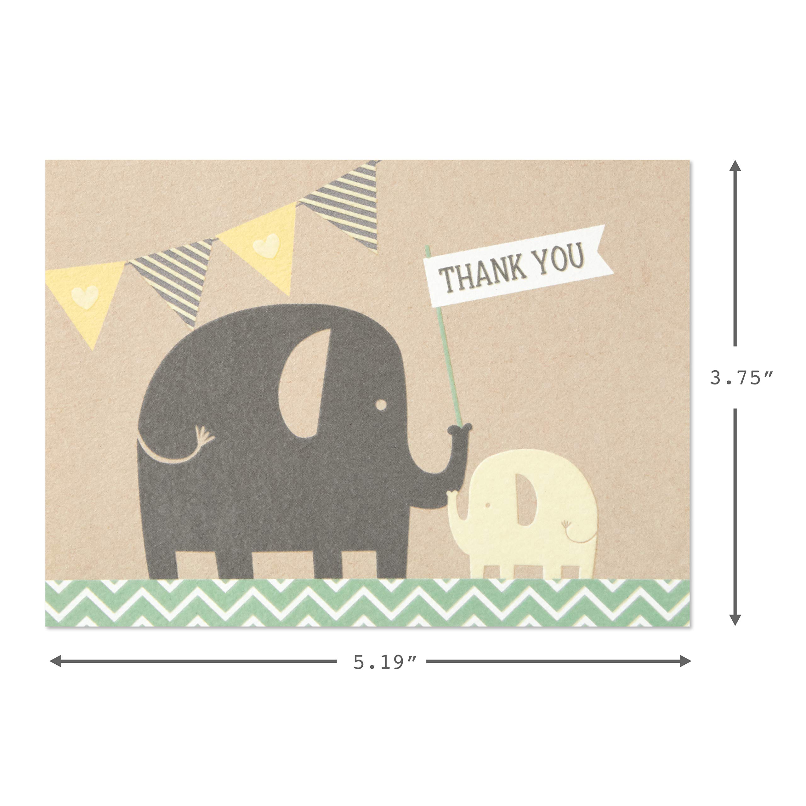 Hallmark Baby Thank You Cards, Elephants (10 Cards with Envelopes)