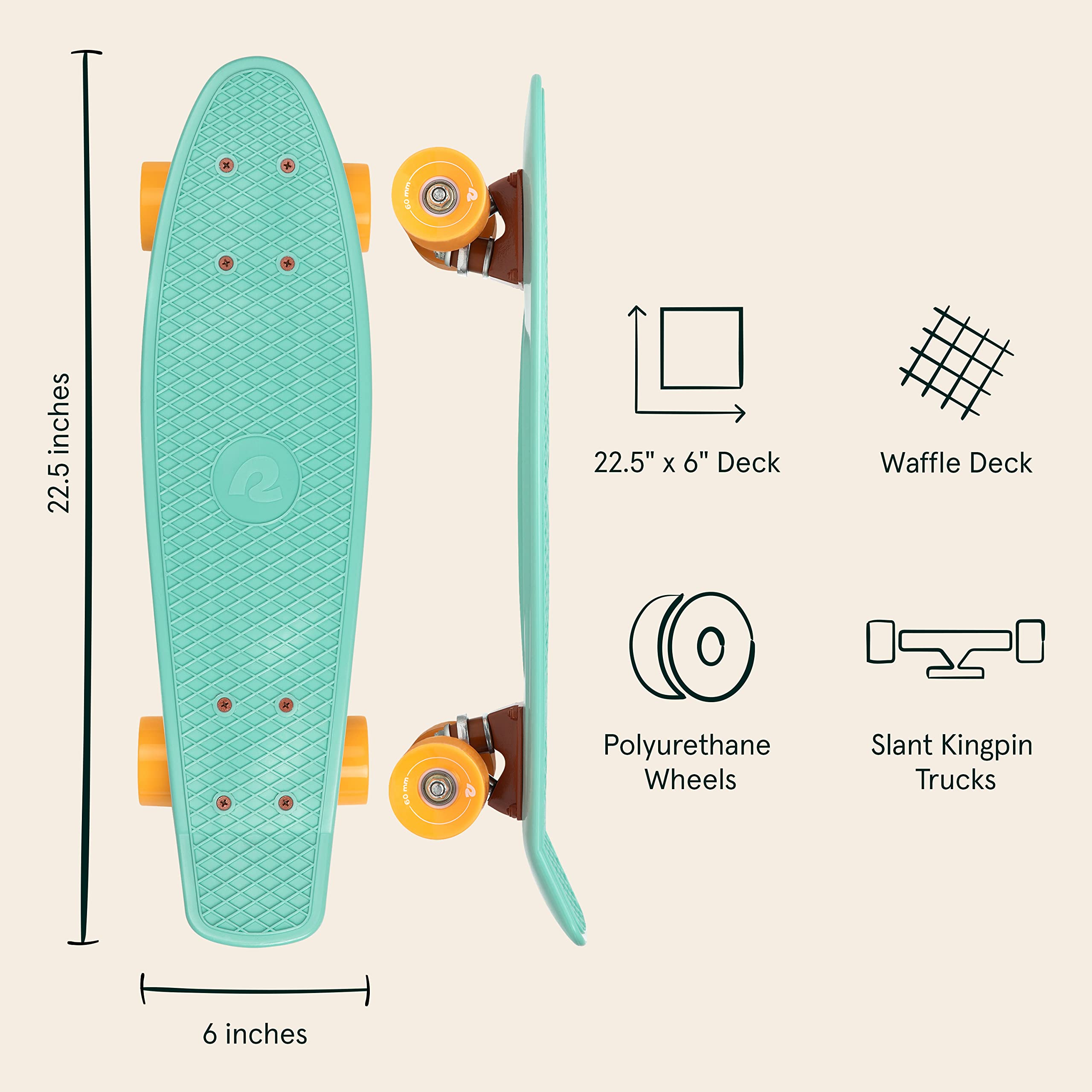 Retrospec Quip Mini Cruiser Skateboard 22.5