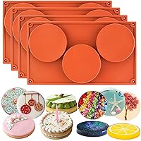3-Cavity Large Round Disc Candy Silicone Molds 4-Bundle