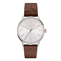 Ted Baker Watches Men's Stainless Steel Quartz Leather Strap, Brown, 20 Casual Watch (Model: BKPCSF906OU)