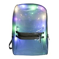 Arsimus LED Light-Up Clear Rave Backpack for Festivals (Clear)