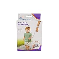 Dreambaby Within Reach Wrist Leash Link - Anti-Lost Safety Wristband Strap - Child Leash Harness with Key Lock - Suitable for Babies & Toddlers Aged 6 Months to 4 Years - Grey - Model L2240