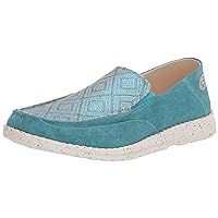 Roper Womens Turquoise Fabric Hang Loose Slip On Loafer Shoes