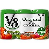 V8 Original 100% Vegetable Juice, 5.5 oz Can (Pack of 6)