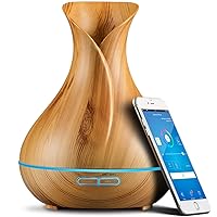 Smart Wifi Wireless Essential Oil Aromatherapy Diffuser - Works With Alexa & Google Home – Phone App & Voice Control - 400ml Ultrasonic Diffuser & Humidifier - Create Schedules - LED & Timer Settings