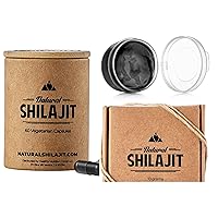 NATURAL SHILAJIT Resin - 10 Gram Shilajit Supplement with Fulvic Acid & Trace Minerals, Plant Based Nutrients Capsules (1-2 Months Supply) - 60 Count - Shilajit Supplement
