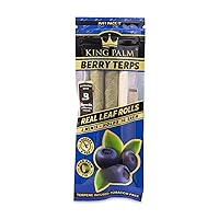 King Palm Flavors Mini Size Cones - 1 Pack, 2 Rolls Terpene Infused - Squeeze & Pop Pre Rolls - Organic Flavored Pre Rolled Cones - King Palm Flavors Pre Rolls (Berry Terps)