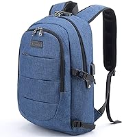 Tzowla Business Laptop Backpack Anti-Theft Backpack with USB Charging Port and Lock 15.6 Inch Computer Backpacks for Women Men, Casual Hiking Travel Daypack (Blue)