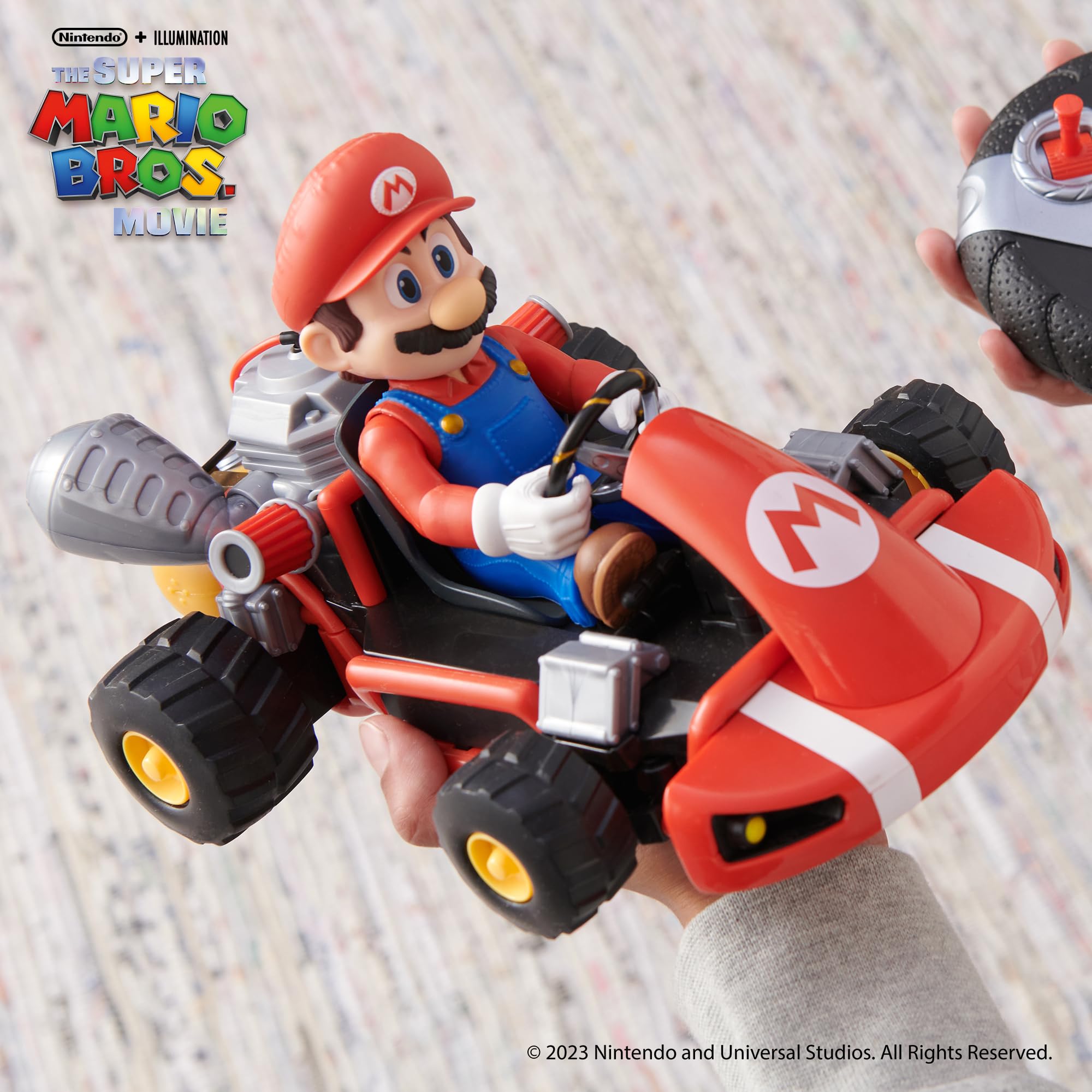 Nintendo Mario Rumble Kart RC Racer 2.4Ghz, with full function steering create 360 spins, whiles and drift! - Up to 100 ft. Range - For Kids ages 4+