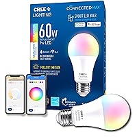 Connected Max Smart Led Bulb A19 60W Tunable White + Color Changing, 2.4 Ghz, Works With Alexa And Google Home, No Hub Required, Bluetooth + Wifi, 1Pk