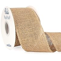Ribbli Burlap Ribbon 3 Inch x 10 Yard,Natural Jute Ribbon for Crafts,Gift Wrapping,Wreath,Tree Decoration,Outdoor Decoration(Non-Wired)
