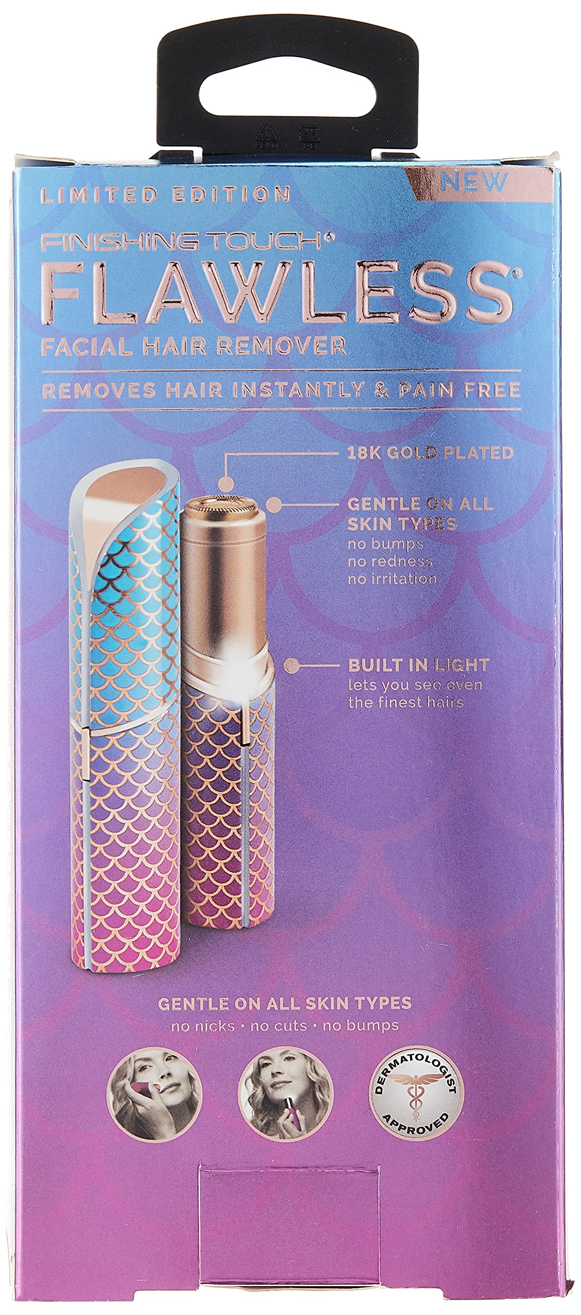 FINISHING TOUCH Flawless Women's Painless Hair Remover, Mermaid/Rose Gold