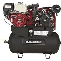 NorthStar Portable Gas Powered Air Compressor - Honda GX390 OHV Engine, 30-Gallon Horizontal Tank, 24.4 CFM at 90 PSI