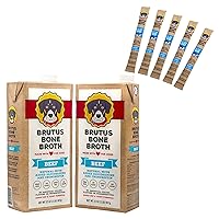 Brutus Bone Broth for Dogs (Beef, 2-Pack) and Brutus On The Go Instant Bone Broth (Beef, 5-Pack)