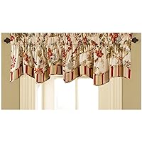 Waverly Charleston Chirp Modern Farmhouse Floral Rod Pocket Valance for Windows in Bedroom, Kitchen, or Living Room, 50