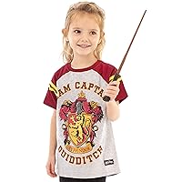 Harry Potter T-Shirt Quidditch Team Captain Girl's Raglan Kids Grey Top