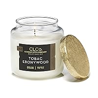 CLCo. By Candle-Lite Tobac Ebonywood Single-Wick Scented Jar Candle, 14 oz, White