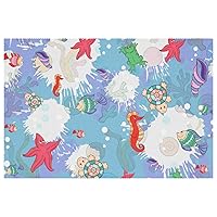 Marine Life Placemats Set of 1 for Dining Table Washable Non Slip Placemat for Christmas Holiday Birthday Party Table
