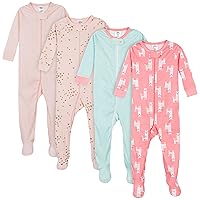 Gerber Baby-Girls 4-Pack Footed Pajamas