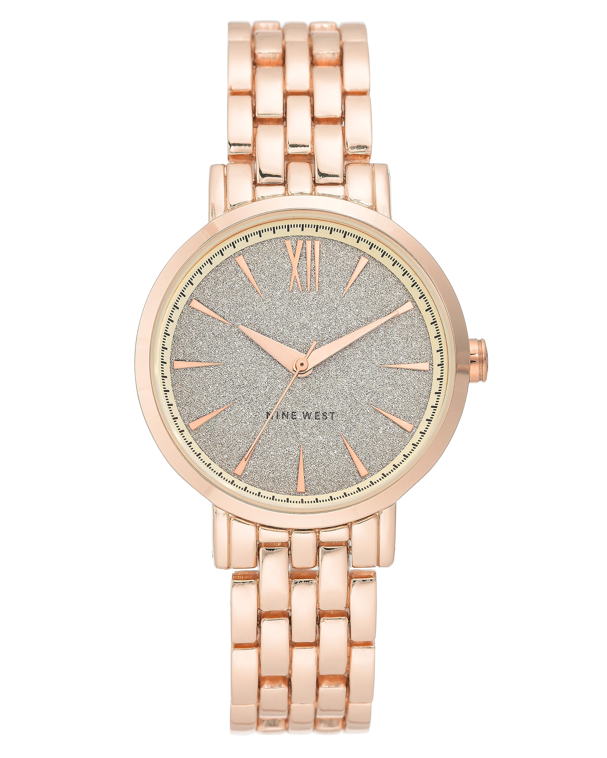 NINE WEST Women's Glitter Accented Dial Watch, NW/2402