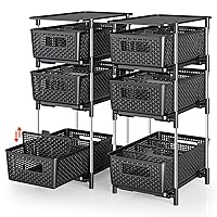 2 Pcs 4 Tier Bathroom Cabinet Organizer, Pull Out Bathroom Storage Organizer Under Sink Storage Organizers with Dividers, Medicine Cabinet Organizer Pantry Organization and Cabinet Bathroom Storage