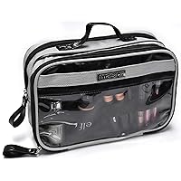 Cosmetic Toiletry Travel Bag - Zippered Pockets will Keep Cosmetics and Toiletries Neat and Organized while Traveling. Portable Hanging Shower Caddy Insert with Mesh Pockets and Toothbrush Holder.