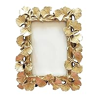 Ginkgo Leaves Photo Frame Polyresin Picture Frame for Photo Lovers (Gold Rectangle)