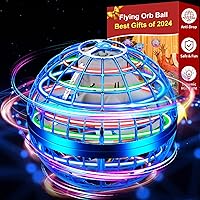 Flying Orb Ball Toy,Flying Ball Drone Hand Controlled,Galactic Fidget Spinner Ball Toys with LED Light,Cosmic Globe Boomerang Ball for Christmas Birthday Gifts(Blue)
