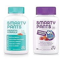 SmartyPants Prenatal and Toddler Multivitamin Gummies Bundle: Omega 3 Fish Oil (EPA/DHA), Biotin, Methylfolate, Vitamin D3, C, Vitamin B12, B6, Vitamin A, K & Zinc for Immune Support (30 Day Supply)