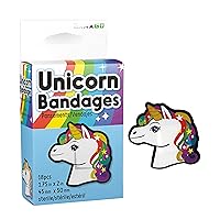 Unicorn Bandages Kids & Kidults - Set of 18 Individually Wrapped Self Adhesive Bandages - Sterile, Latex-Free & Easily Removable - Funny Gift & First Aid Addition