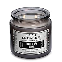 M. Baker by Colonial Candle Scented Apothecary Glass Jar Candle, BlackBerry Briar, Natural Soy Wax Blend, 14 Oz, Two Premium Cotton Wicks, Single