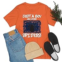 Just A Boy Who Loves Spiders Retro Spider Lover T-Shirt Men Kids