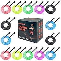 14 Pack Adjustable PVC Jump Rope for Cardio Fitness - Versatile Jump Rope for Women Men Kids Christmas Gift -Tangle-Free for Keeping Fit, Training, Workout