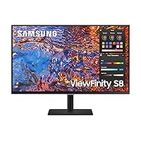 SAMSUNG ViewFinity S8 Series 32-Inch 4K UHD High Resolution Monitor, IPS Panel, 60Hz, Thunderbolt 4, HDR 10+, Built-in Speakers, Height Adjustable Stand (LS32B804PXNXGO),Black