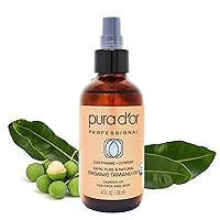 PURA D'OR Organic Tamanu Oil, USDA Certified 100% Pure & Natural Carrier Oil, Hexane Free Premium Grade Moisturizer Helps Reduce Appearance of Scars For Men & Women, 4oz
