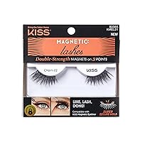 Magnetic False Eyelashes, Charm', 12 mm, Includes 1 Pair Of Magnetic Lashes, Contact Lens Friendly, Easy to Apply, Reusable Strip Lashes