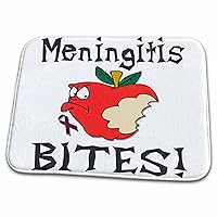 3dRose Funny Awareness Support Cause Meningitis Mean Apple - Dish Drying Mats (ddm-120569-1)